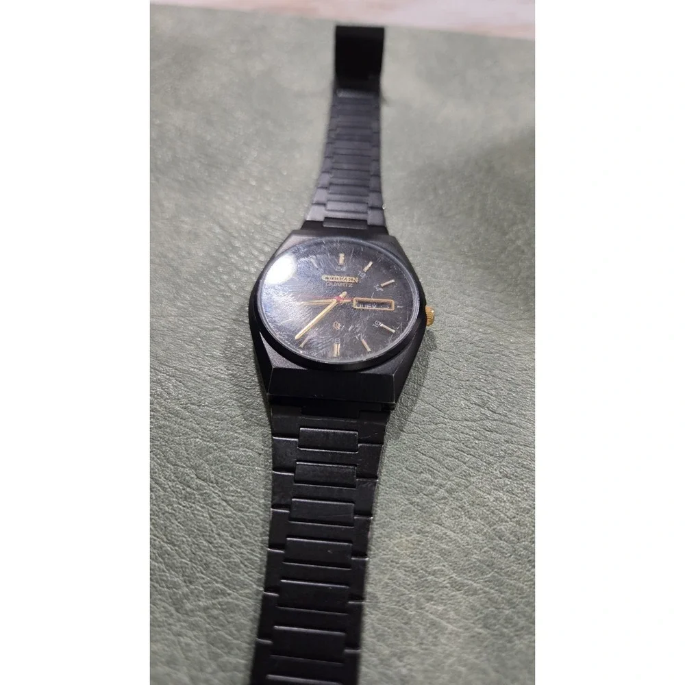 Citizen Quartz CQ Black PVD Mens Watch - 35-8479 Model GN-4W-S NEEDS BATTERY